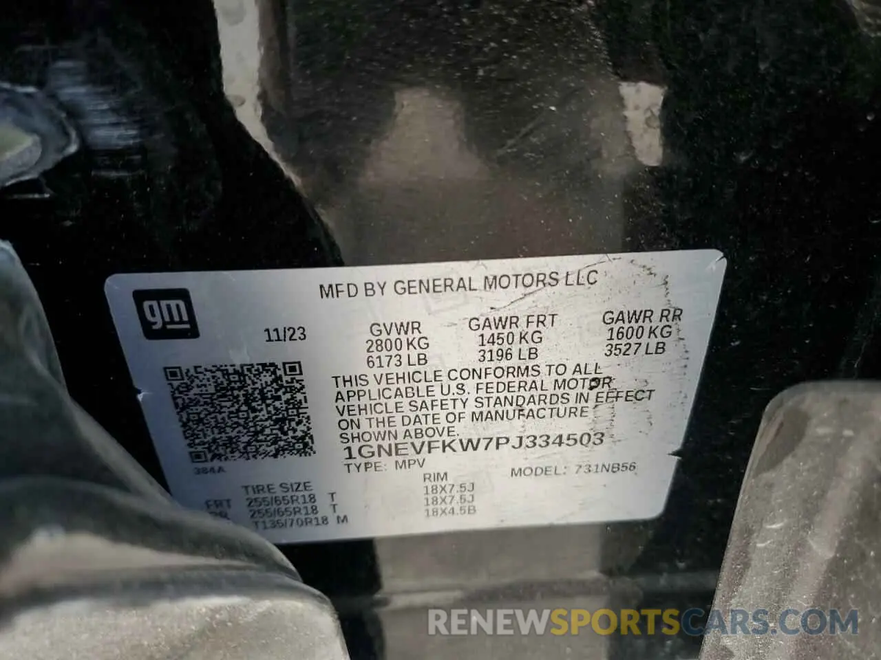 13 Photograph of a damaged car 1GNEVFKW7PJ334503 CHEVROLET TRAVERSE 2023