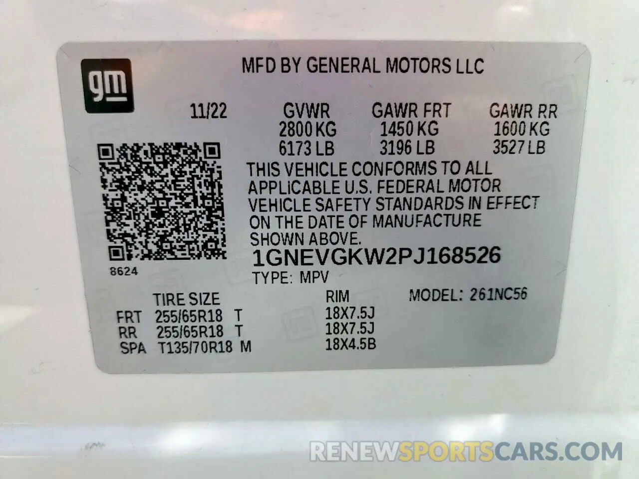 13 Photograph of a damaged car 1GNEVGKW2PJ168526 CHEVROLET TRAVERSE 2023