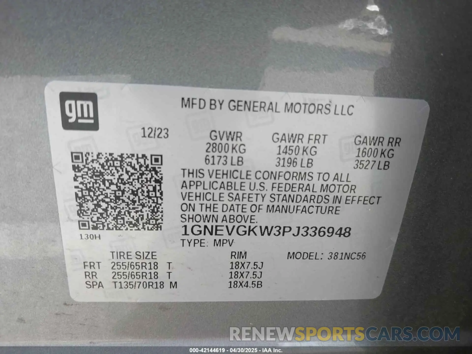 9 Photograph of a damaged car 1GNEVGKW3PJ336948 CHEVROLET TRAVERSE 2023