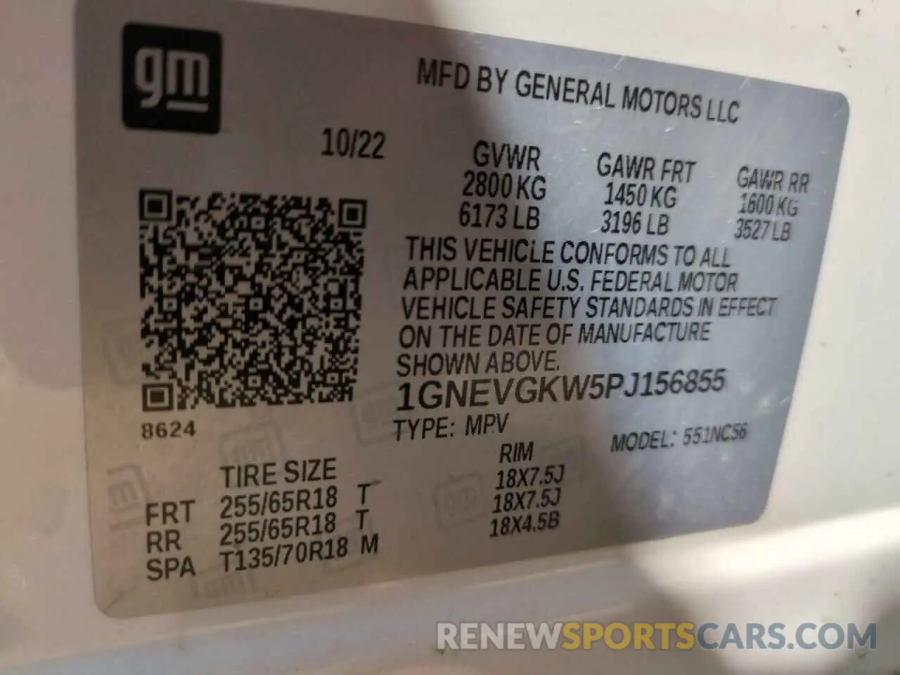 13 Photograph of a damaged car 1GNEVGKW5PJ156855 CHEVROLET TRAVERSE 2023