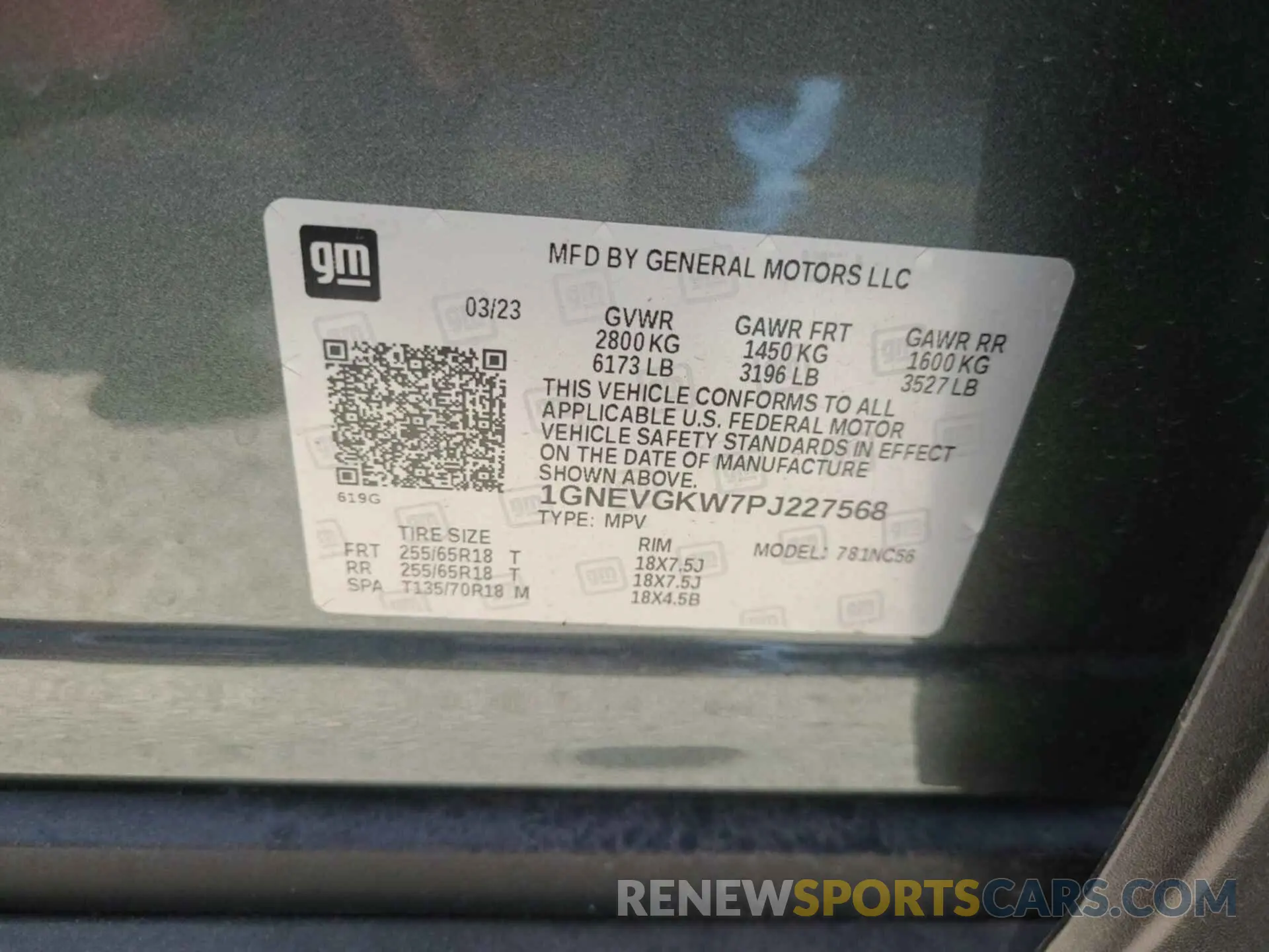 14 Photograph of a damaged car 1GNEVGKW7PJ227568 CHEVROLET TRAVERSE 2023