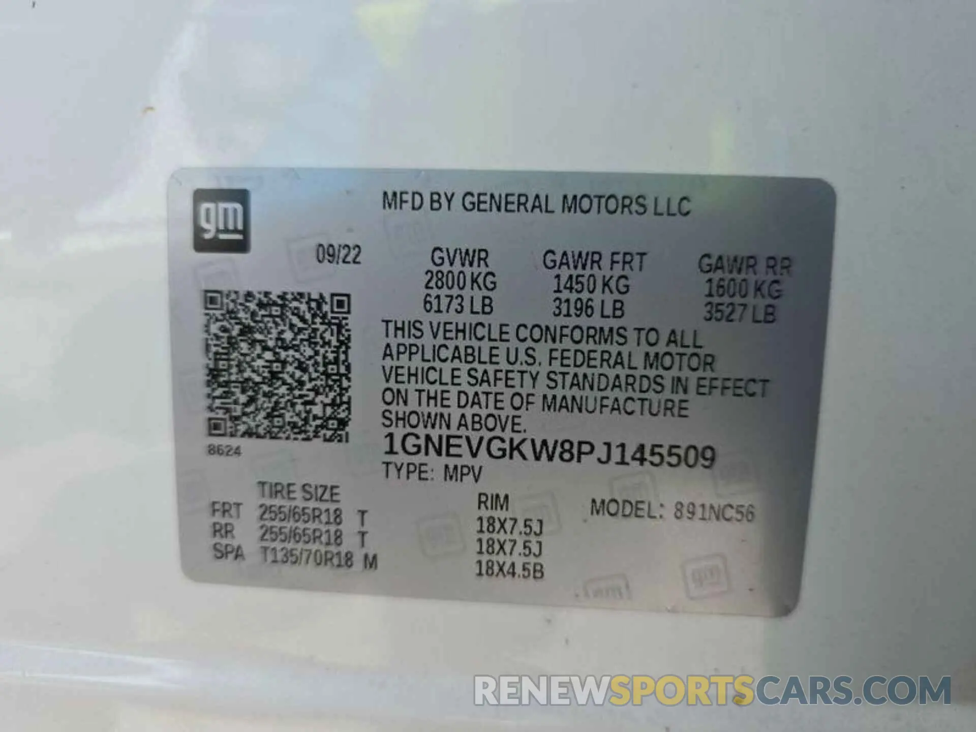 4 Photograph of a damaged car 1GNEVGKW8PJ145509 CHEVROLET TRAVERSE 2023