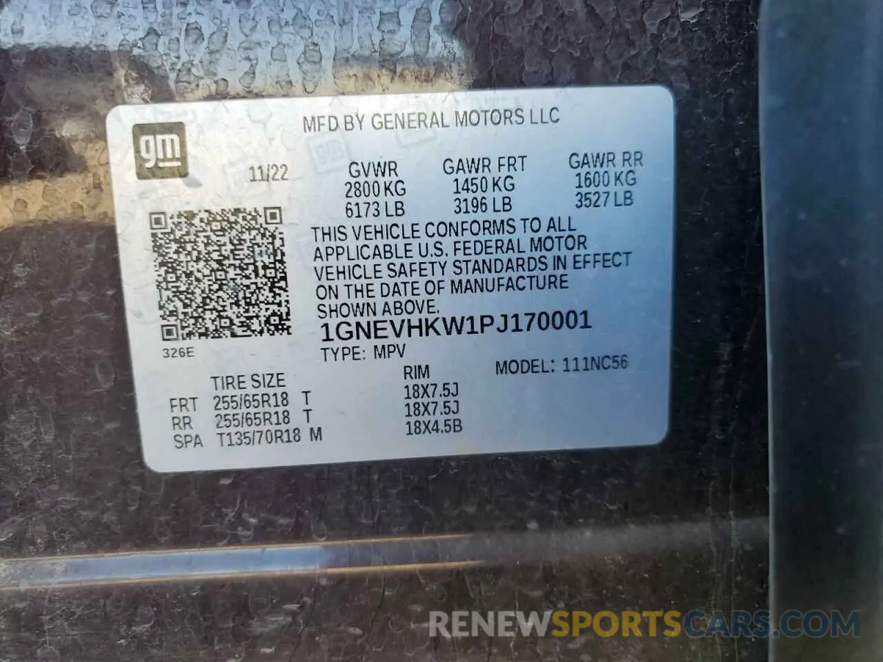 13 Photograph of a damaged car 1GNEVHKW1PJ170001 CHEVROLET TRAVERSE 2023