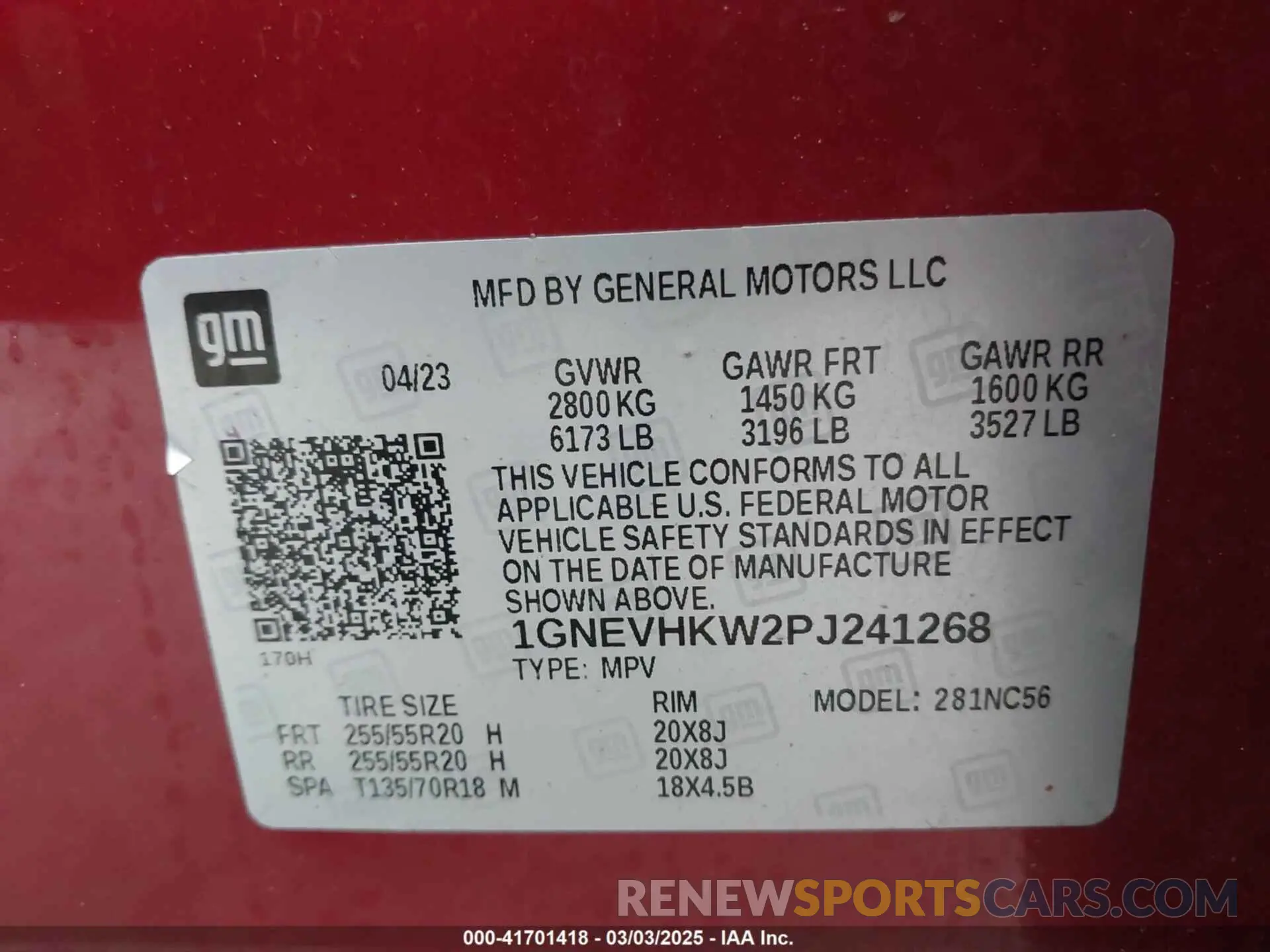 9 Photograph of a damaged car 1GNEVHKW2PJ241268 CHEVROLET TRAVERSE 2023