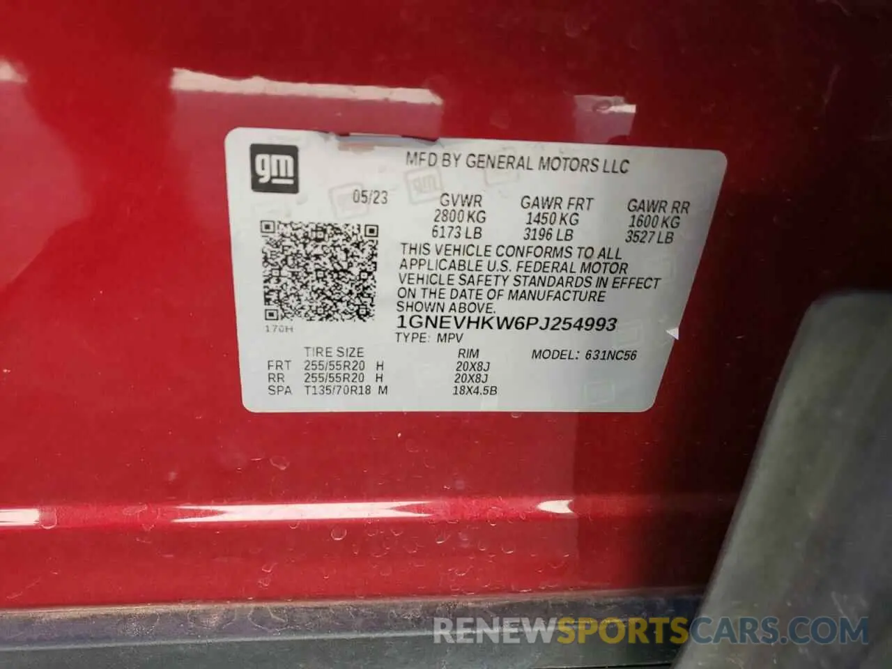15 Photograph of a damaged car 1GNEVHKW6PJ254993 CHEVROLET TRAVERSE 2023