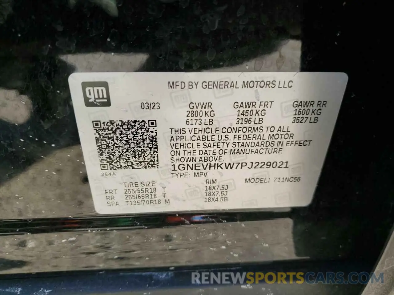 13 Photograph of a damaged car 1GNEVHKW7PJ229021 CHEVROLET TRAVERSE 2023