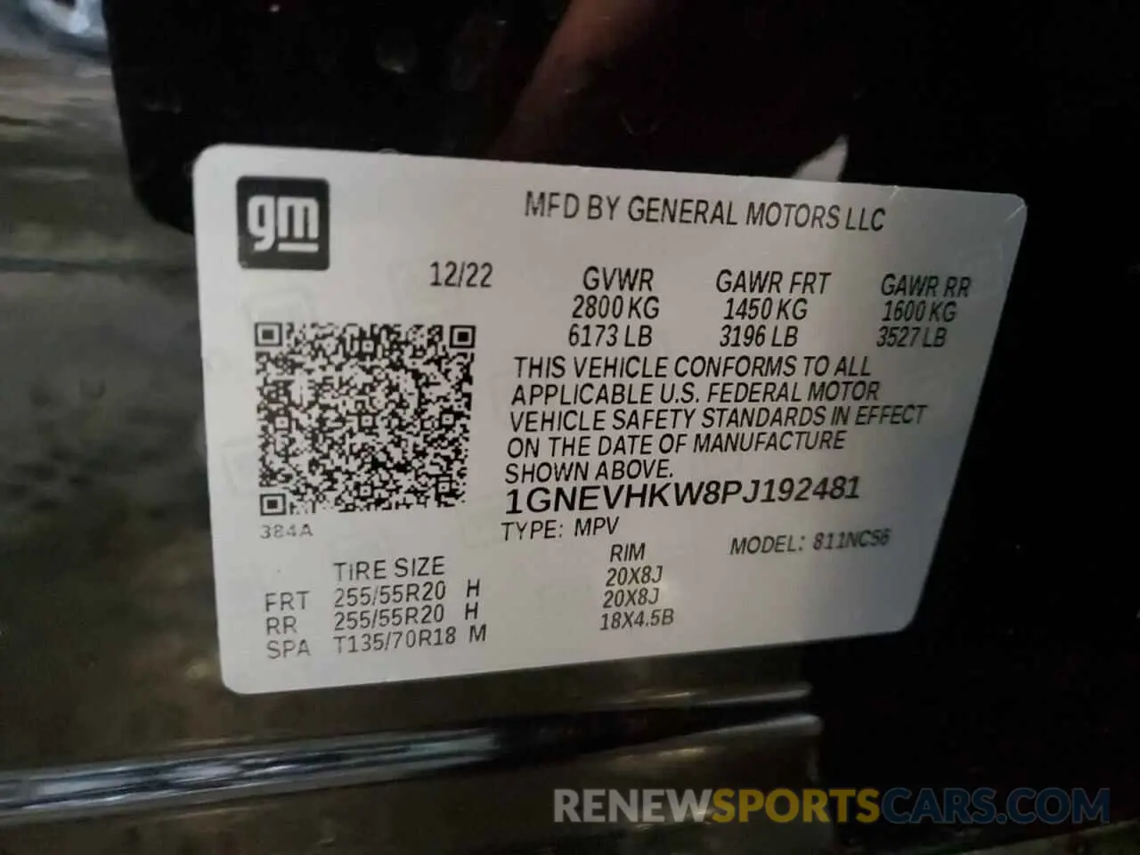 14 Photograph of a damaged car 1GNEVHKW8PJ192481 CHEVROLET TRAVERSE 2023