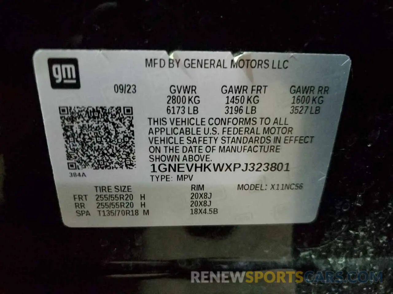 14 Photograph of a damaged car 1GNEVHKWXPJ323801 CHEVROLET TRAVERSE 2023