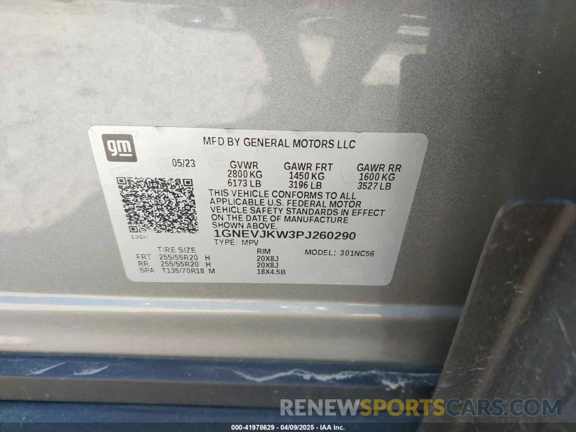 9 Photograph of a damaged car 1GNEVJKW3PJ260290 CHEVROLET TRAVERSE 2023