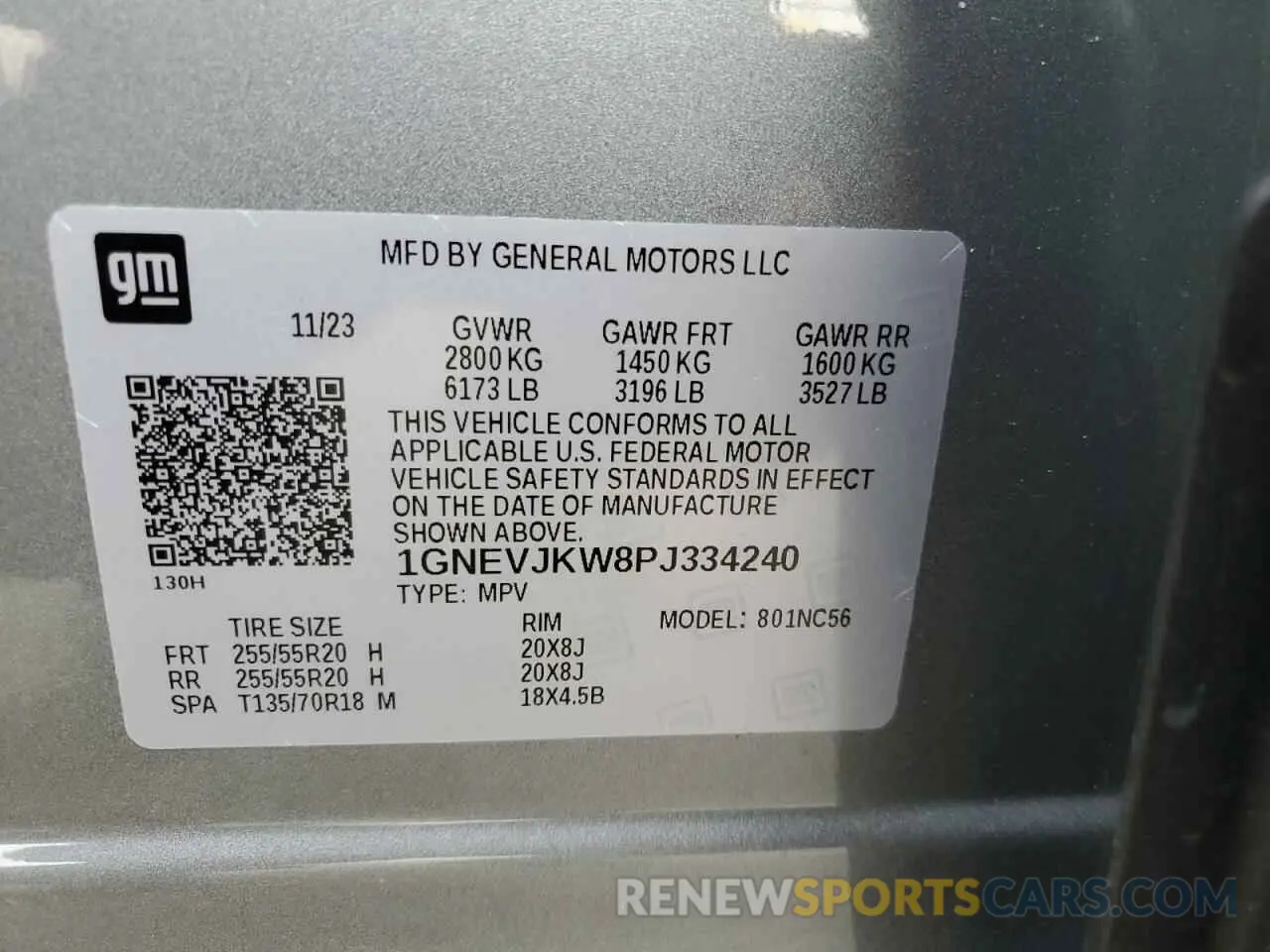 15 Photograph of a damaged car 1GNEVJKW8PJ334240 CHEVROLET TRAVERSE 2023