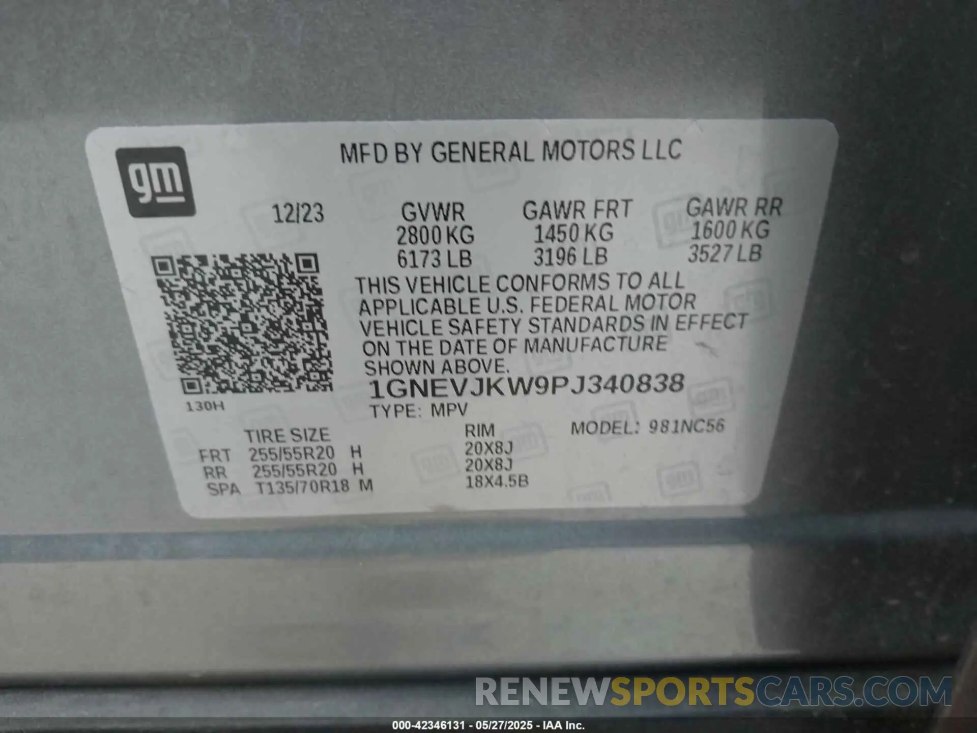 9 Photograph of a damaged car 1GNEVJKW9PJ340838 CHEVROLET TRAVERSE 2023