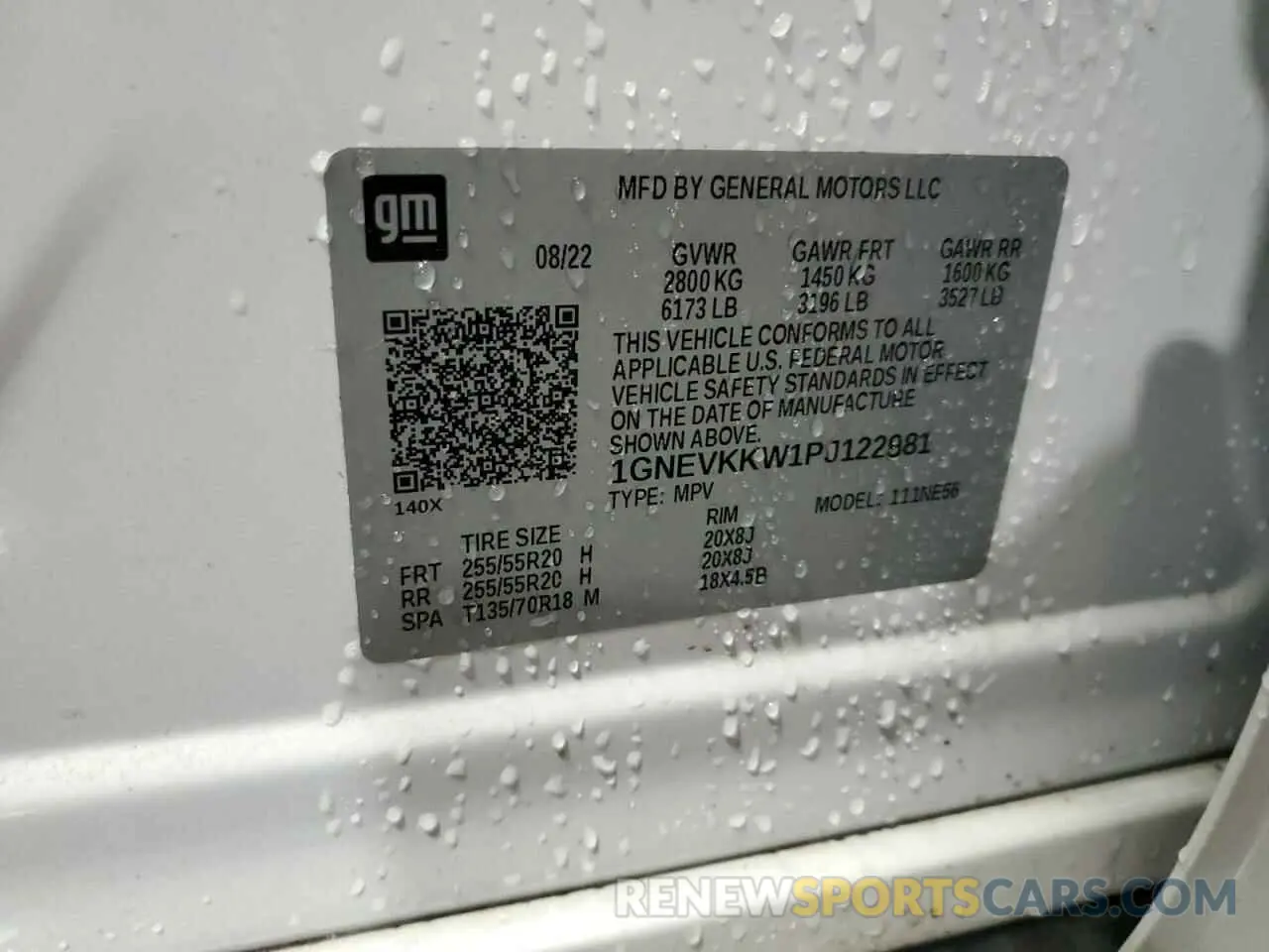 13 Photograph of a damaged car 1GNEVKKW1PJ122981 CHEVROLET TRAVERSE 2023