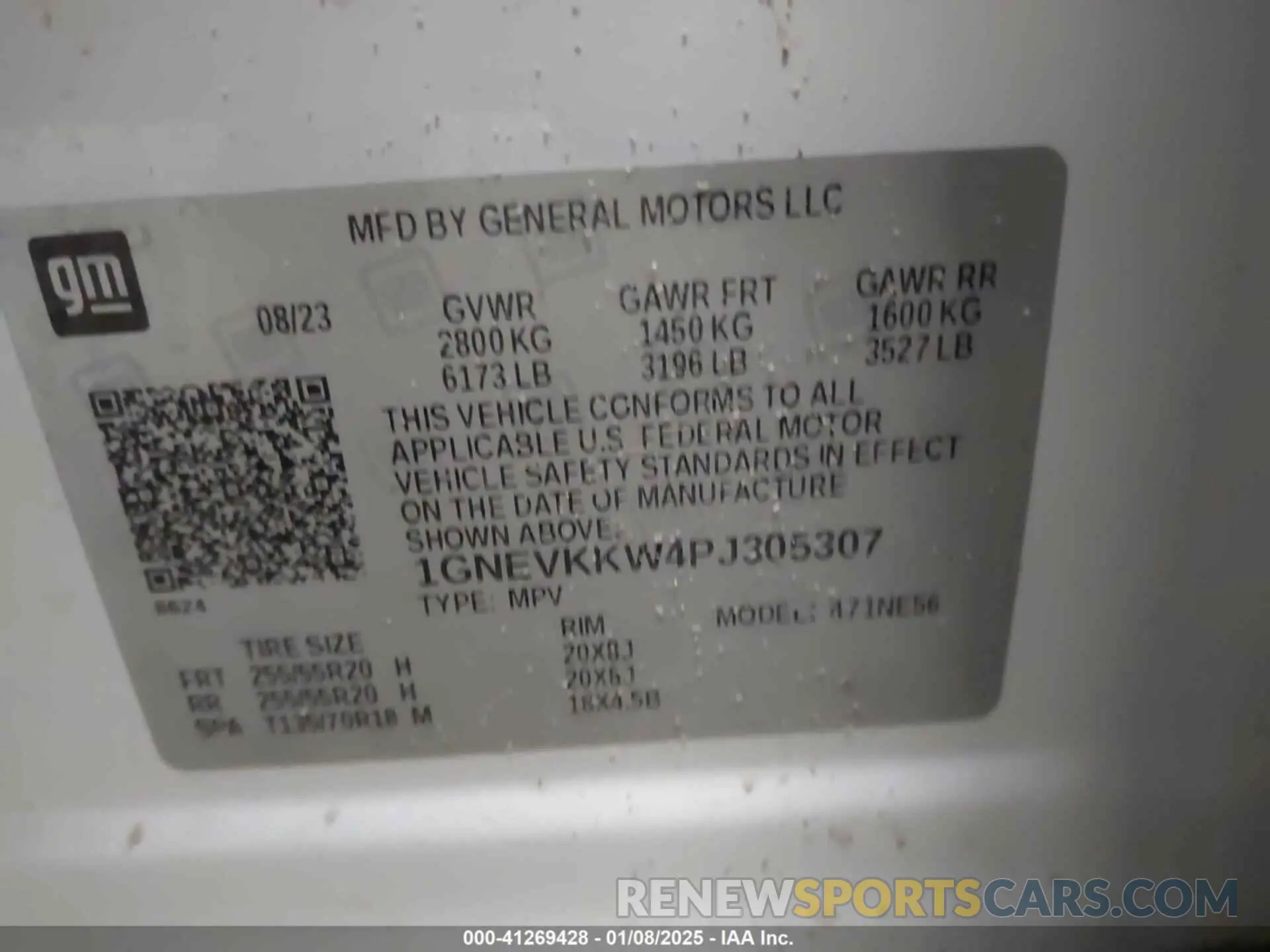 9 Photograph of a damaged car 1GNEVKKW4PJ305307 CHEVROLET TRAVERSE 2023