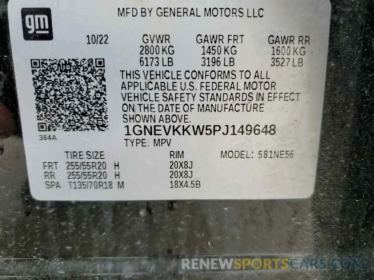 14 Photograph of a damaged car 1GNEVKKW5PJ149648 CHEVROLET TRAVERSE 2023