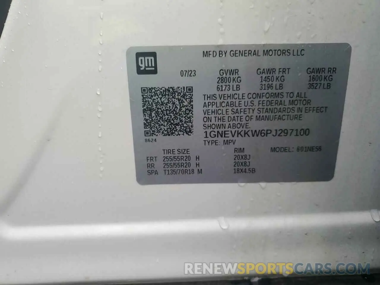 14 Photograph of a damaged car 1GNEVKKW6PJ297100 CHEVROLET TRAVERSE 2023