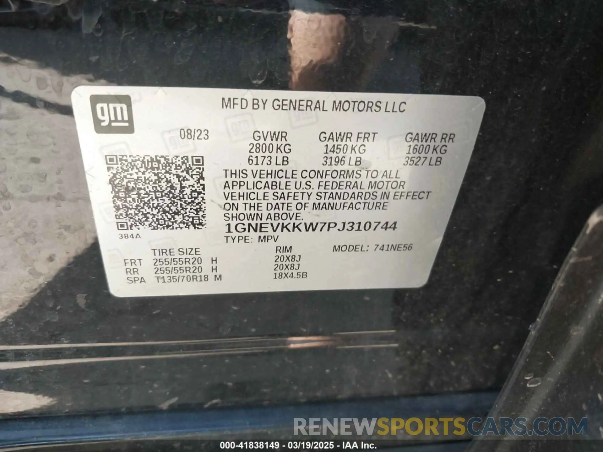 9 Photograph of a damaged car 1GNEVKKW7PJ310744 CHEVROLET TRAVERSE 2023