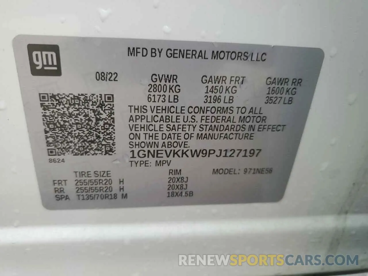 13 Photograph of a damaged car 1GNEVKKW9PJ127197 CHEVROLET TRAVERSE 2023