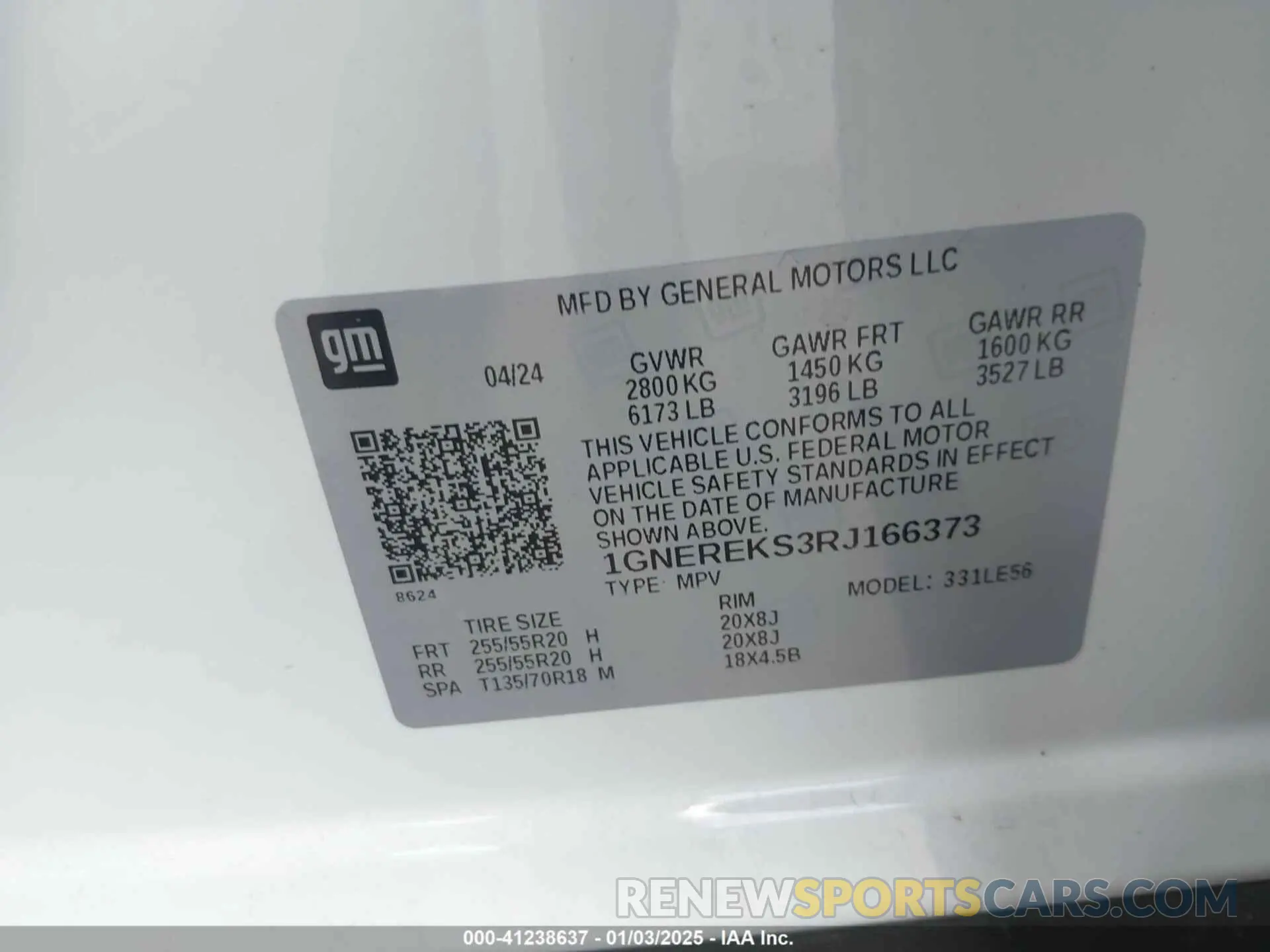 9 Photograph of a damaged car 1GNEREKS3RJ166373 CHEVROLET TRAVERSE 2024