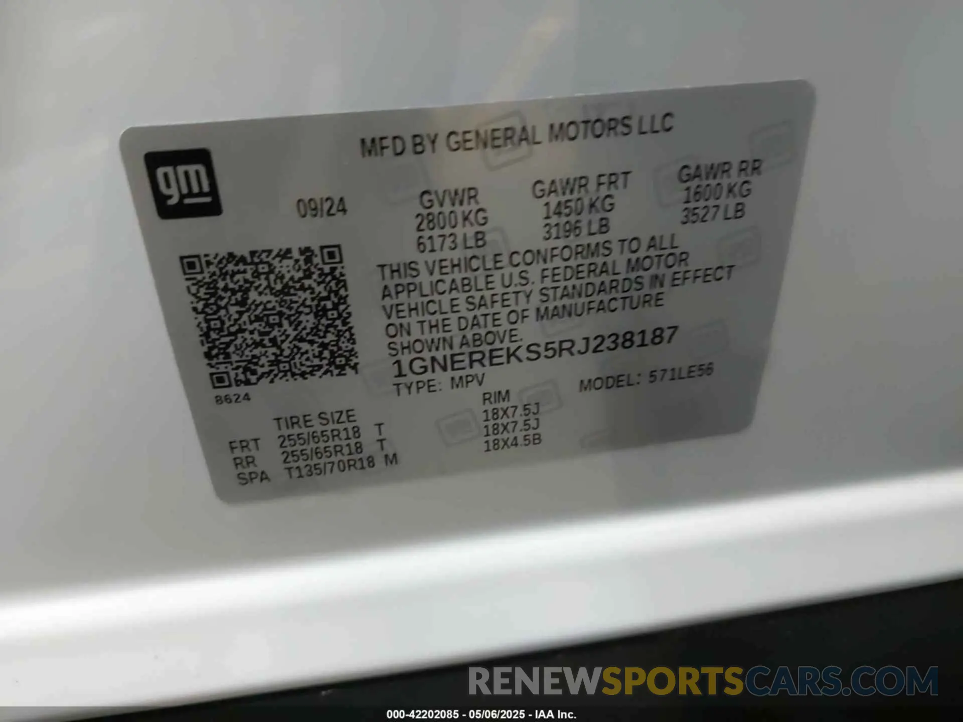 9 Photograph of a damaged car 1GNEREKS5RJ238187 CHEVROLET TRAVERSE 2024