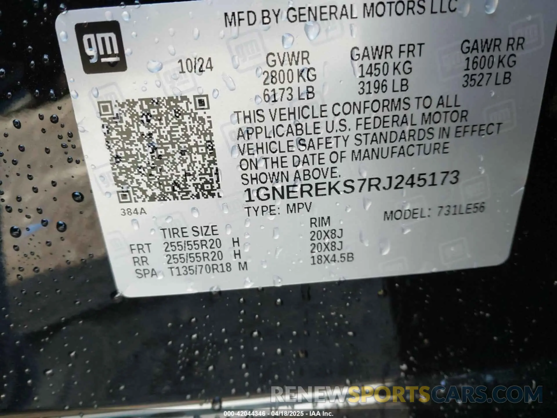 9 Photograph of a damaged car 1GNEREKS7RJ245173 CHEVROLET TRAVERSE 2024