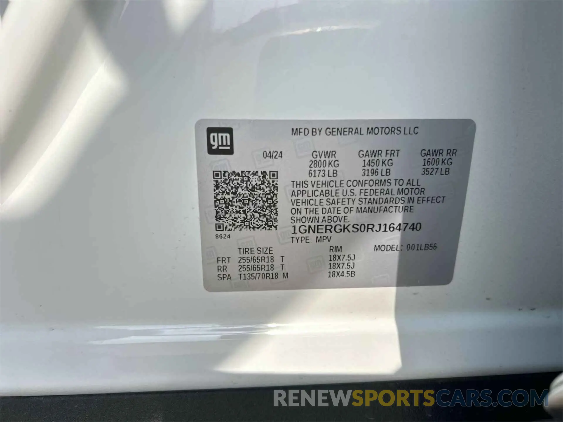 4 Photograph of a damaged car 1GNERGKS0RJ164740 CHEVROLET TRAVERSE 2024