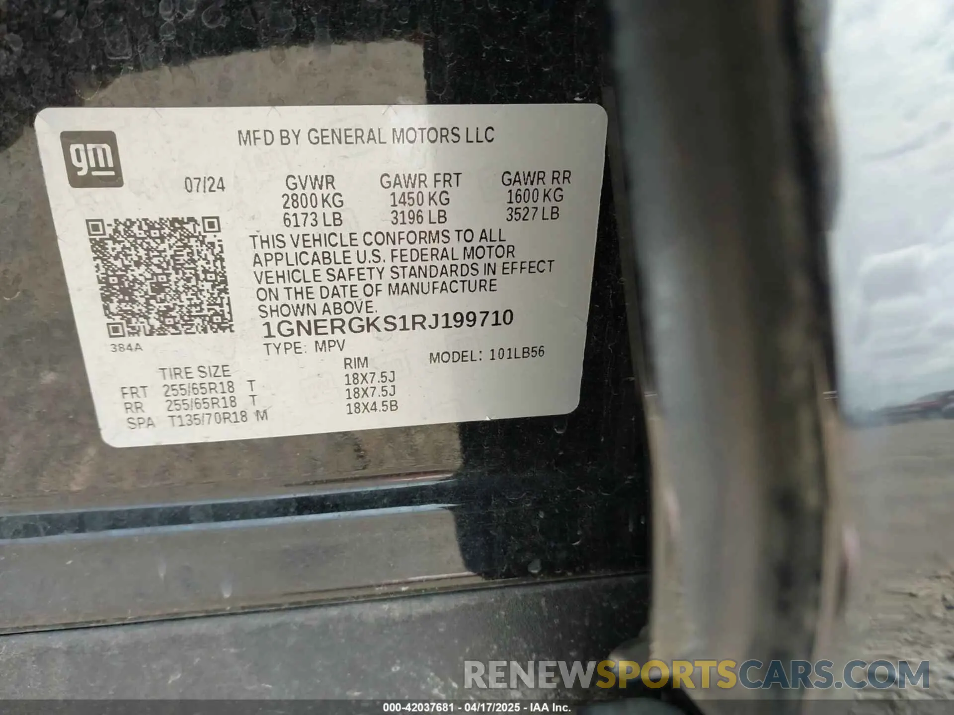 9 Photograph of a damaged car 1GNERGKS1RJ199710 CHEVROLET TRAVERSE 2024