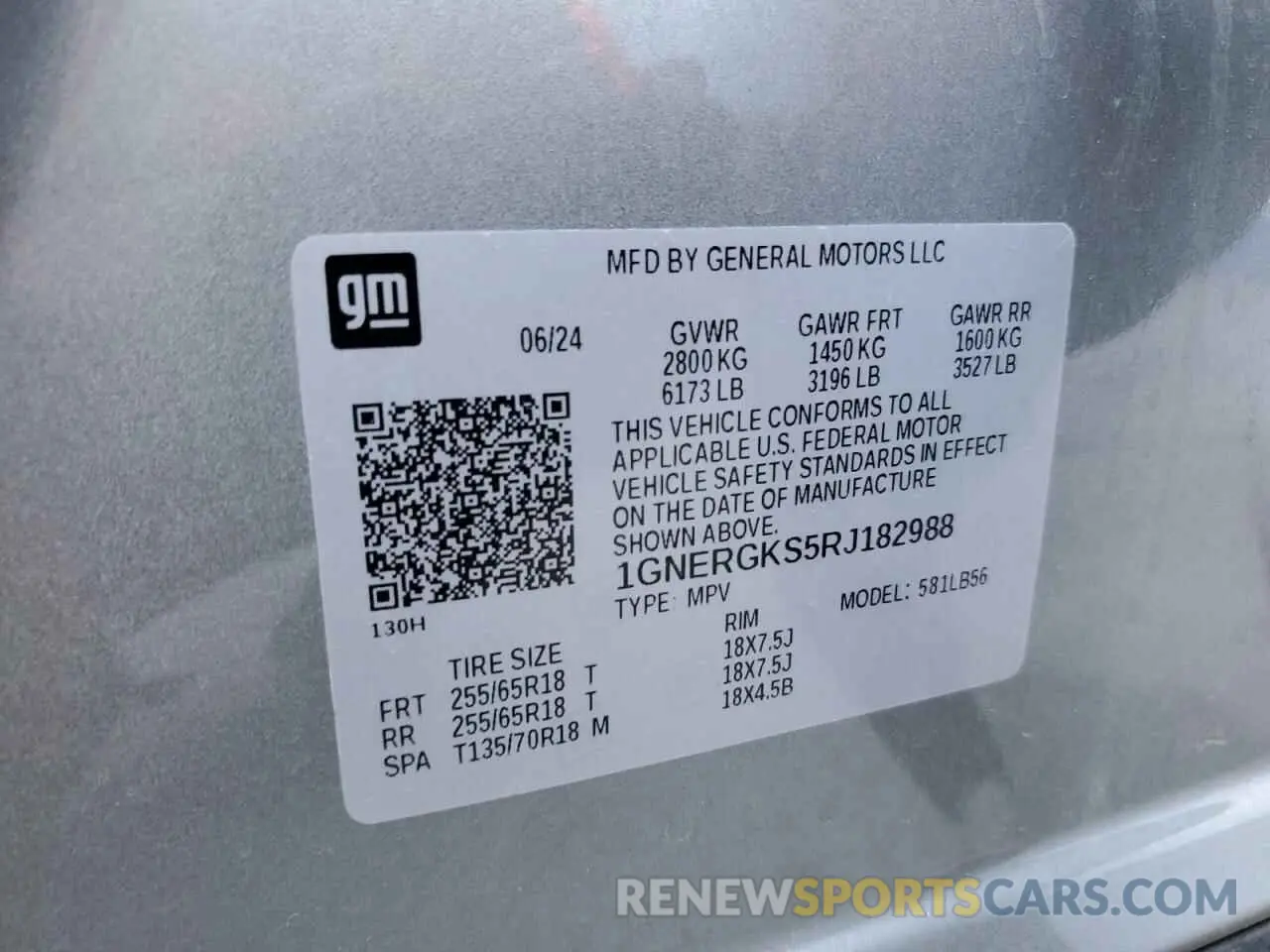 12 Photograph of a damaged car 1GNERGKS5RJ182988 CHEVROLET TRAVERSE 2024