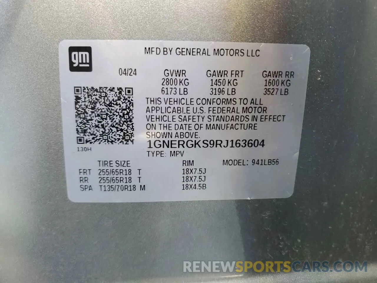 13 Photograph of a damaged car 1GNERGKS9RJ163604 CHEVROLET TRAVERSE 2024