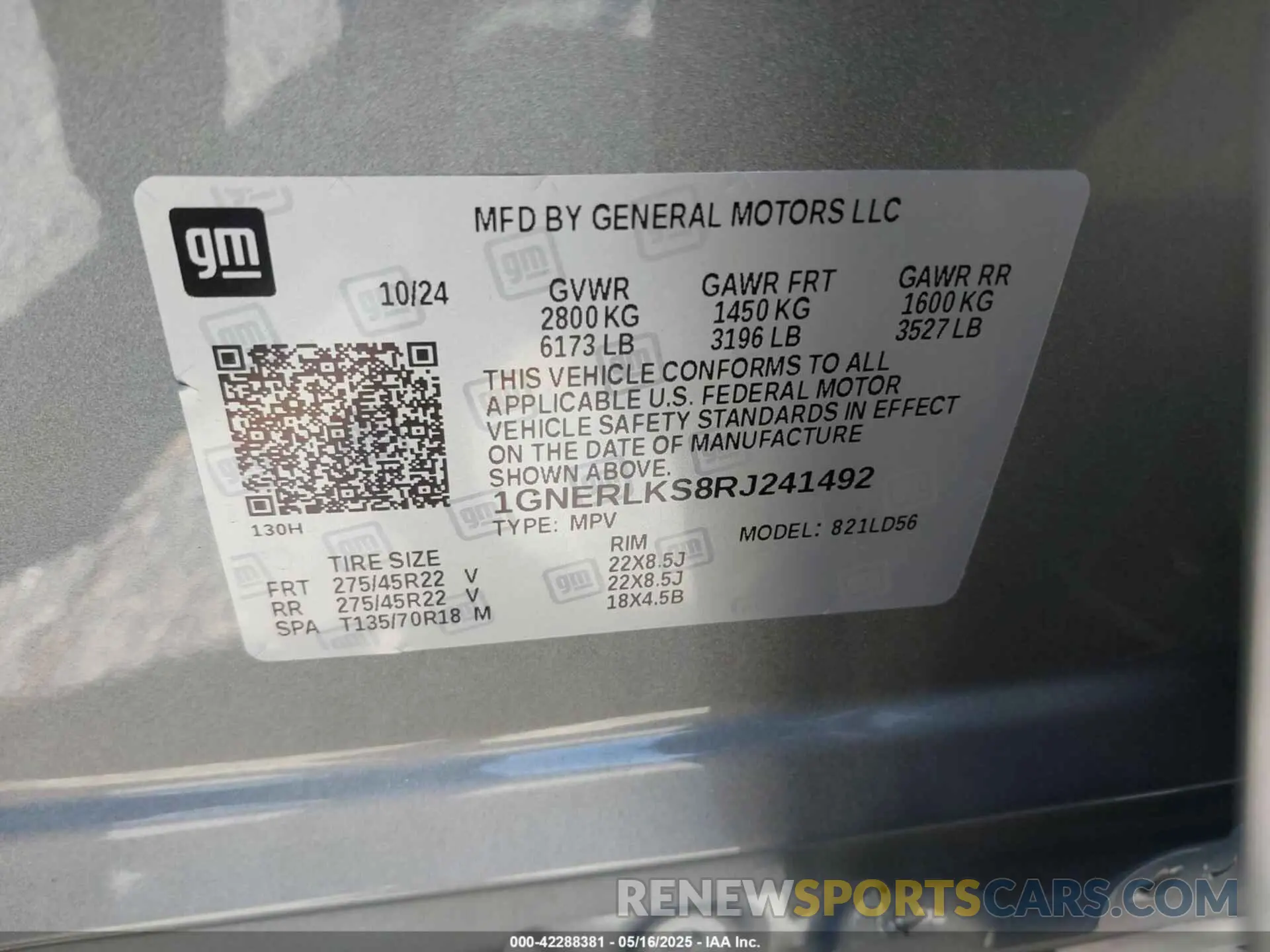 9 Photograph of a damaged car 1GNERLKS8RJ241492 CHEVROLET TRAVERSE 2024