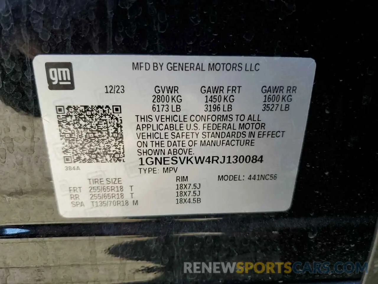13 Photograph of a damaged car 1GNESVKW4RJ130084 CHEVROLET TRAVERSE 2024