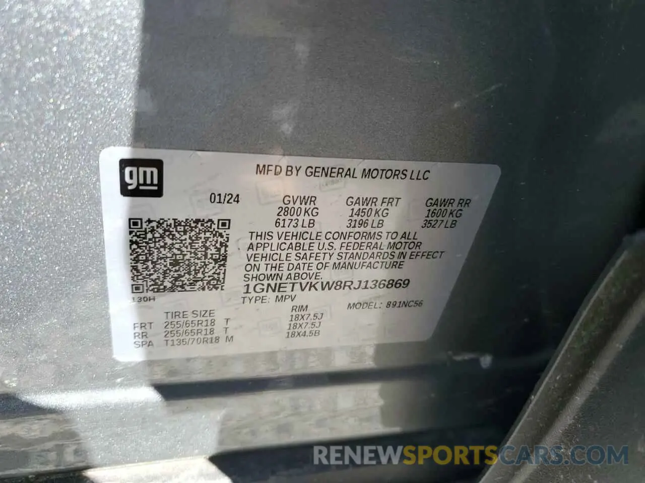 13 Photograph of a damaged car 1GNETVKW8RJ136869 CHEVROLET TRAVERSE 2024