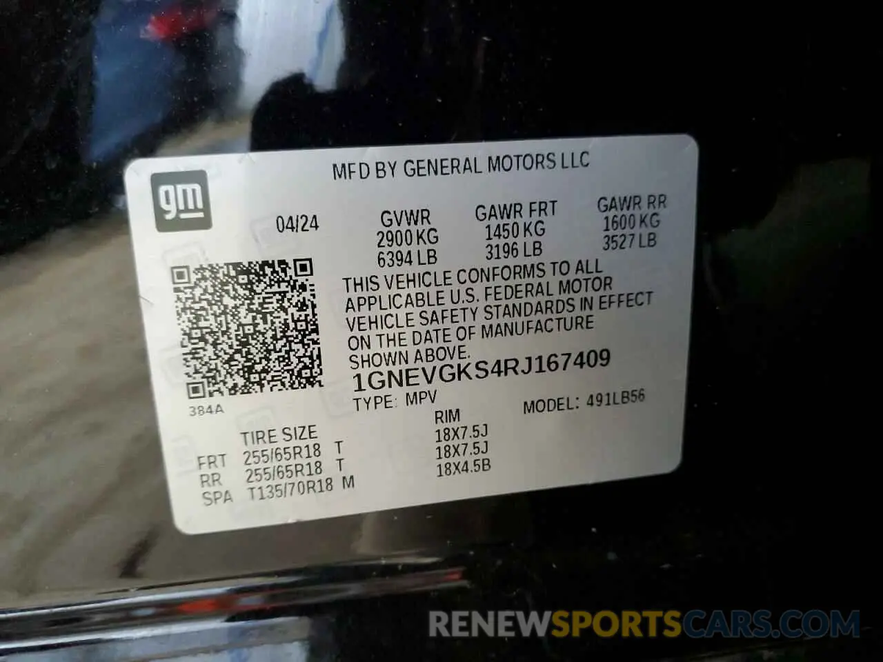 13 Photograph of a damaged car 1GNEVGKS4RJ167409 CHEVROLET TRAVERSE 2024