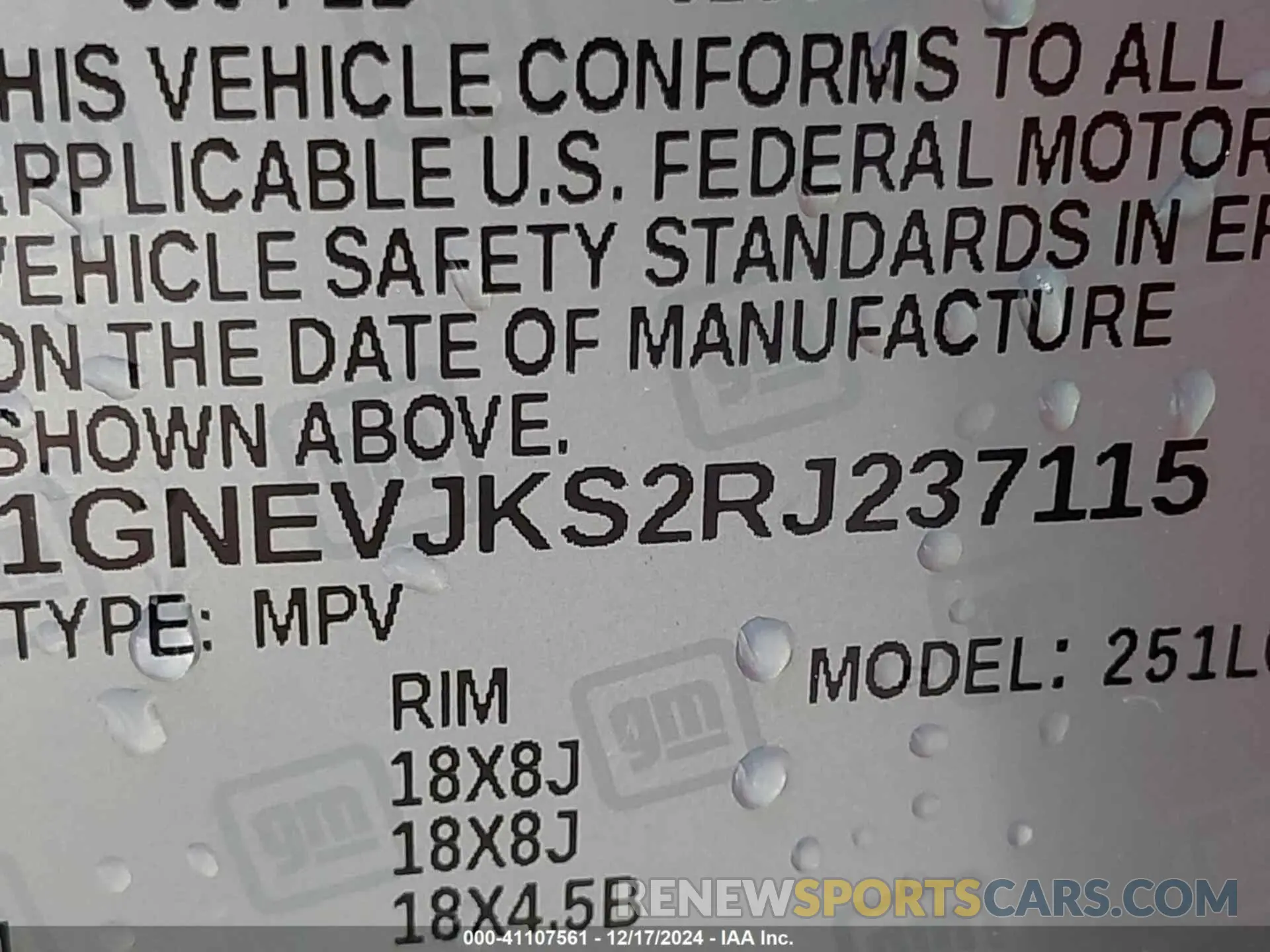 9 Photograph of a damaged car 1GNEVJKS2RJ237115 CHEVROLET TRAVERSE 2024