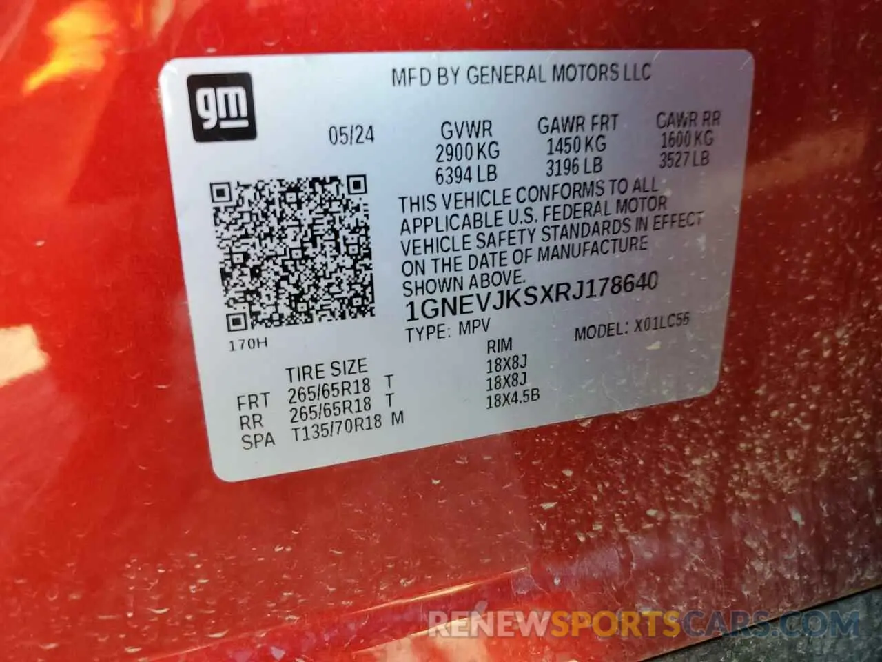 14 Photograph of a damaged car 1GNEVJKSXRJ178640 CHEVROLET TRAVERSE 2024