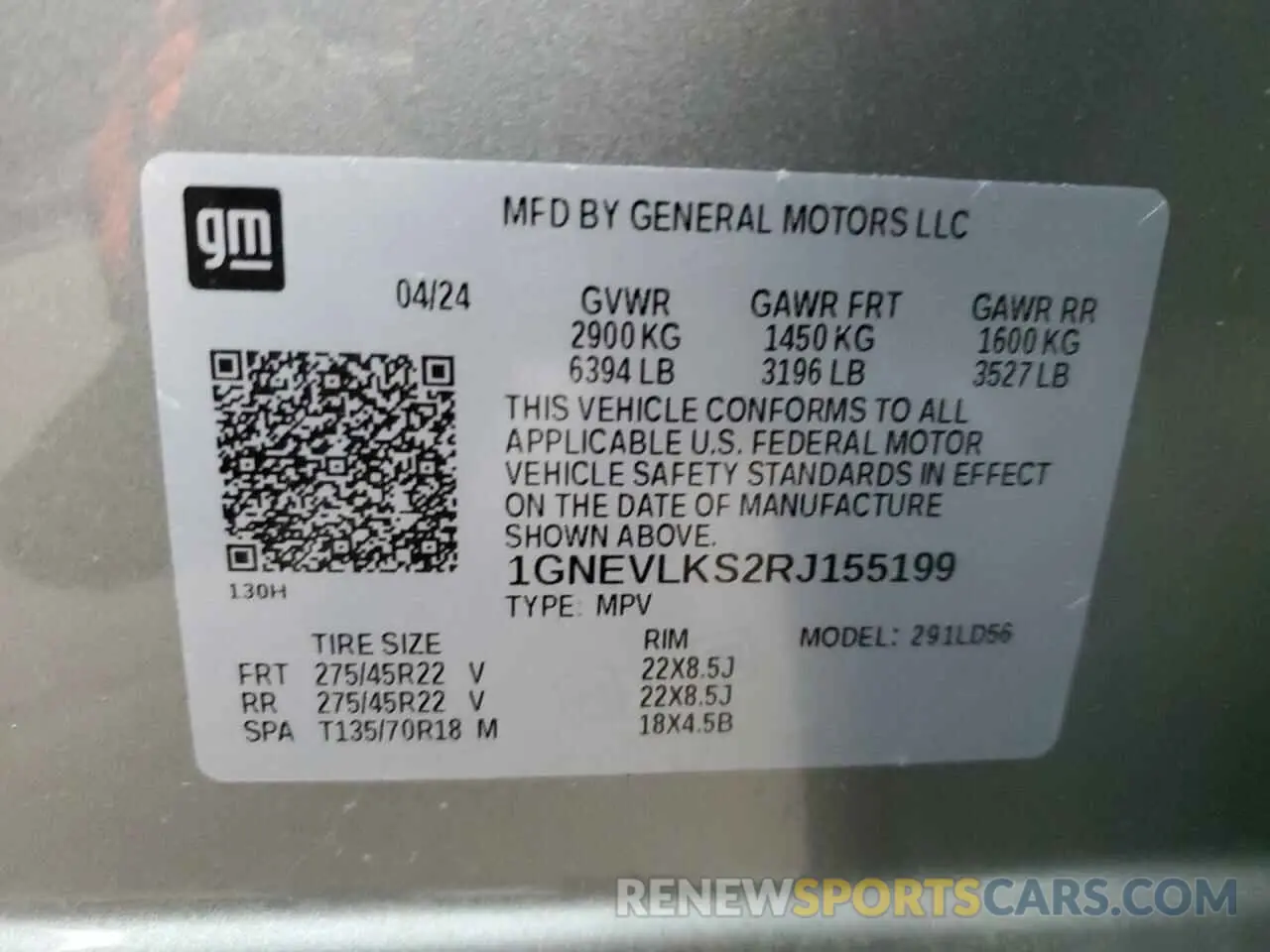 13 Photograph of a damaged car 1GNEVLKS2RJ155199 CHEVROLET TRAVERSE 2024