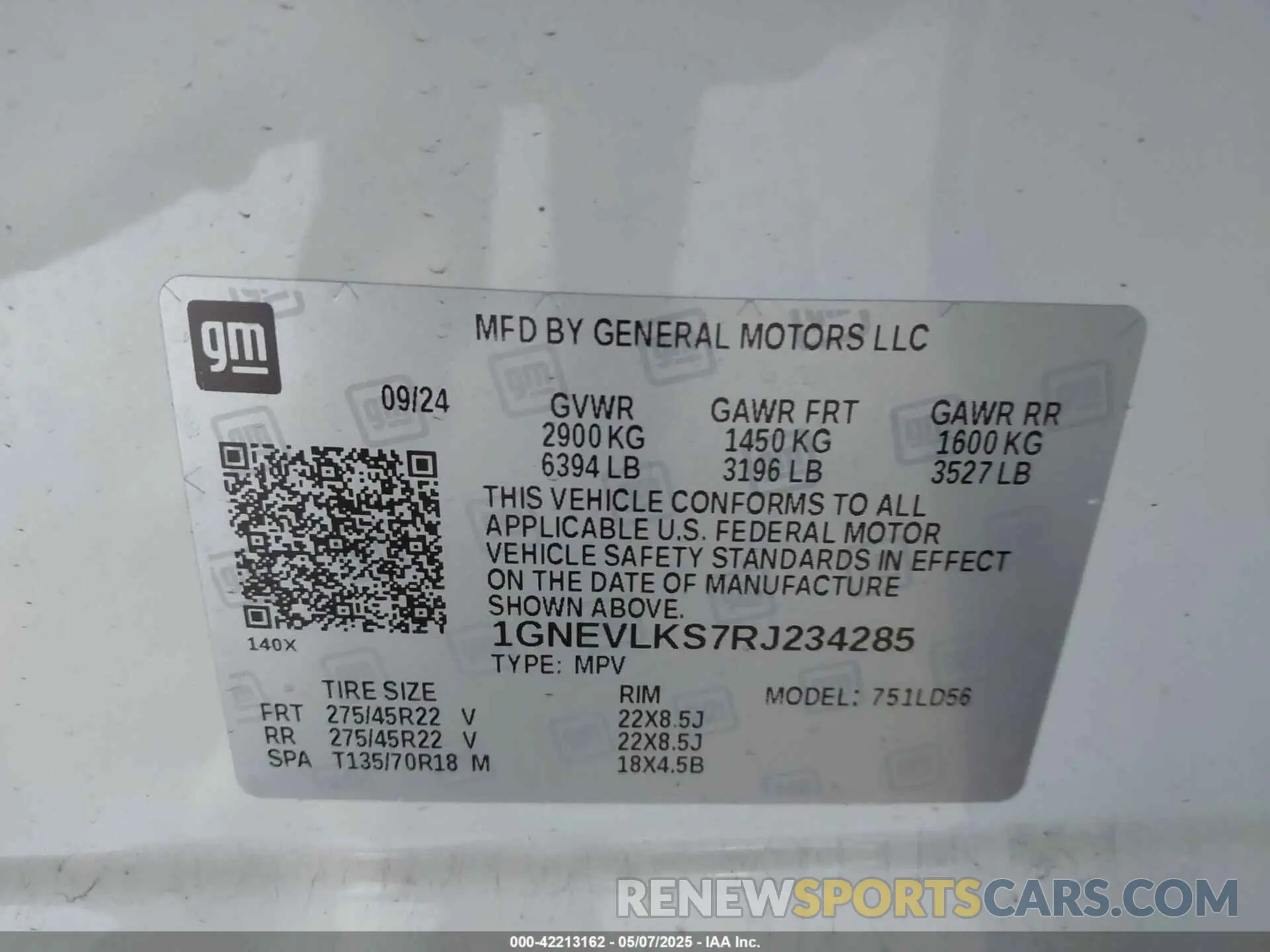 9 Photograph of a damaged car 1GNEVLKS7RJ234285 CHEVROLET TRAVERSE 2024