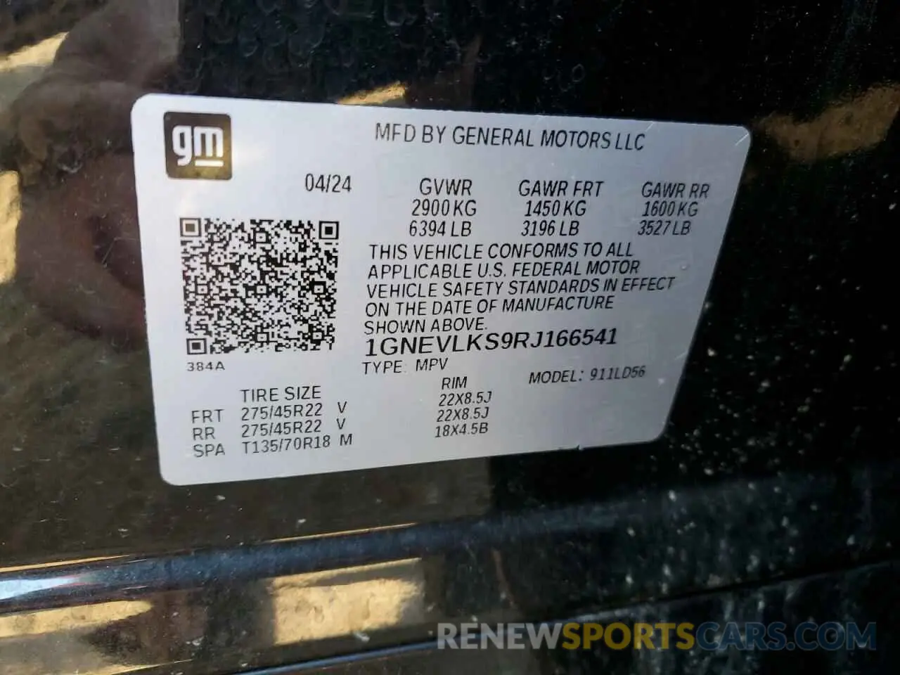 16 Photograph of a damaged car 1GNEVLKS9RJ166541 CHEVROLET TRAVERSE 2024