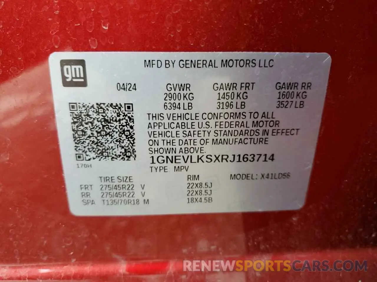 16 Photograph of a damaged car 1GNEVLKSXRJ163714 CHEVROLET TRAVERSE 2024