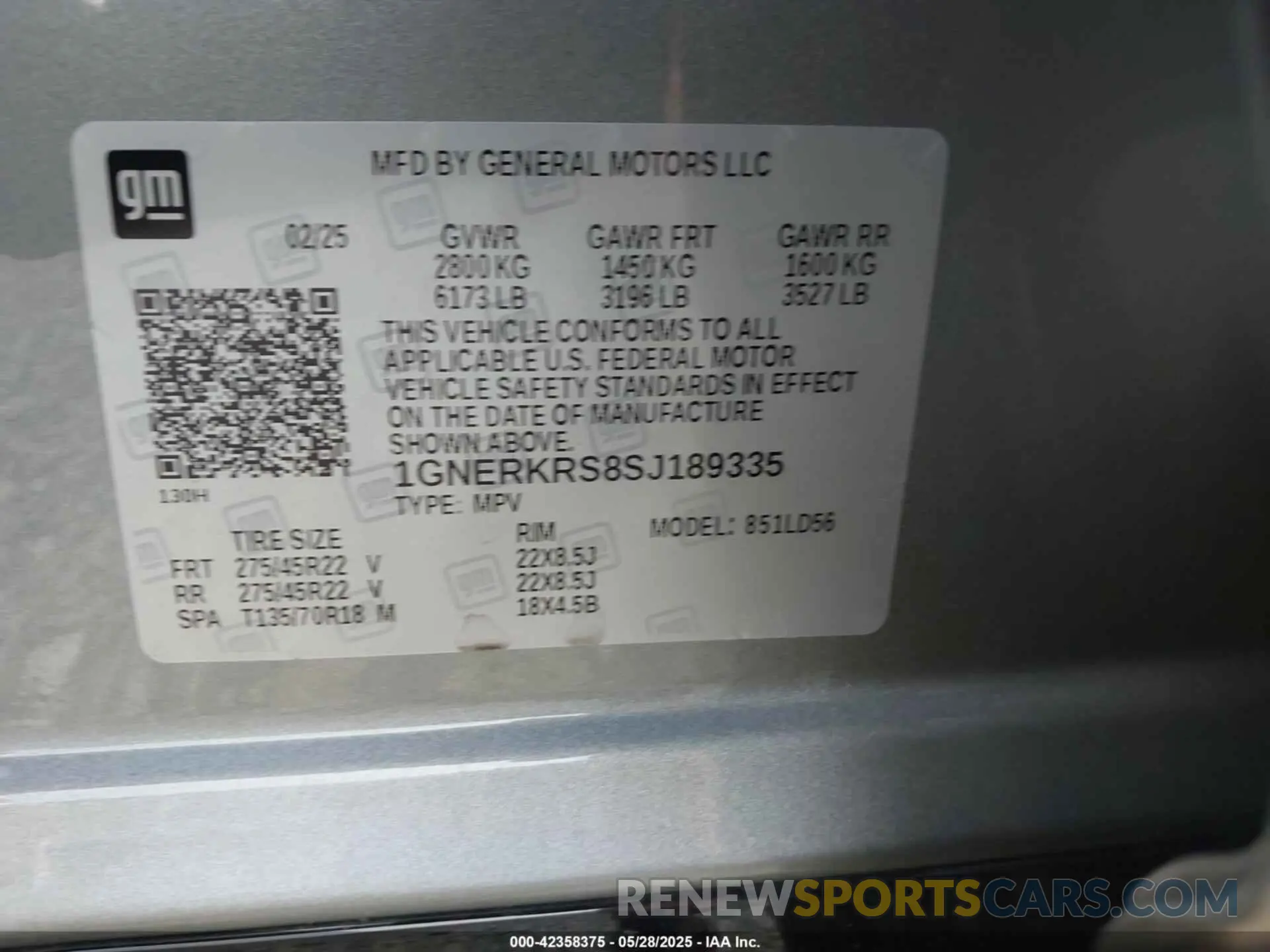 9 Photograph of a damaged car 1GNERKRS8SJ189335 CHEVROLET TRAVERSE 2025