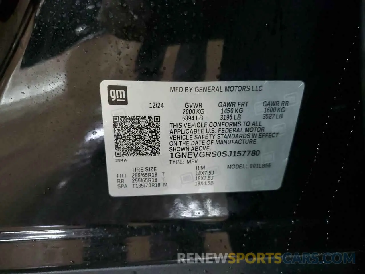 14 Photograph of a damaged car 1GNEVGRS0SJ157780 CHEVROLET TRAVERSE 2025