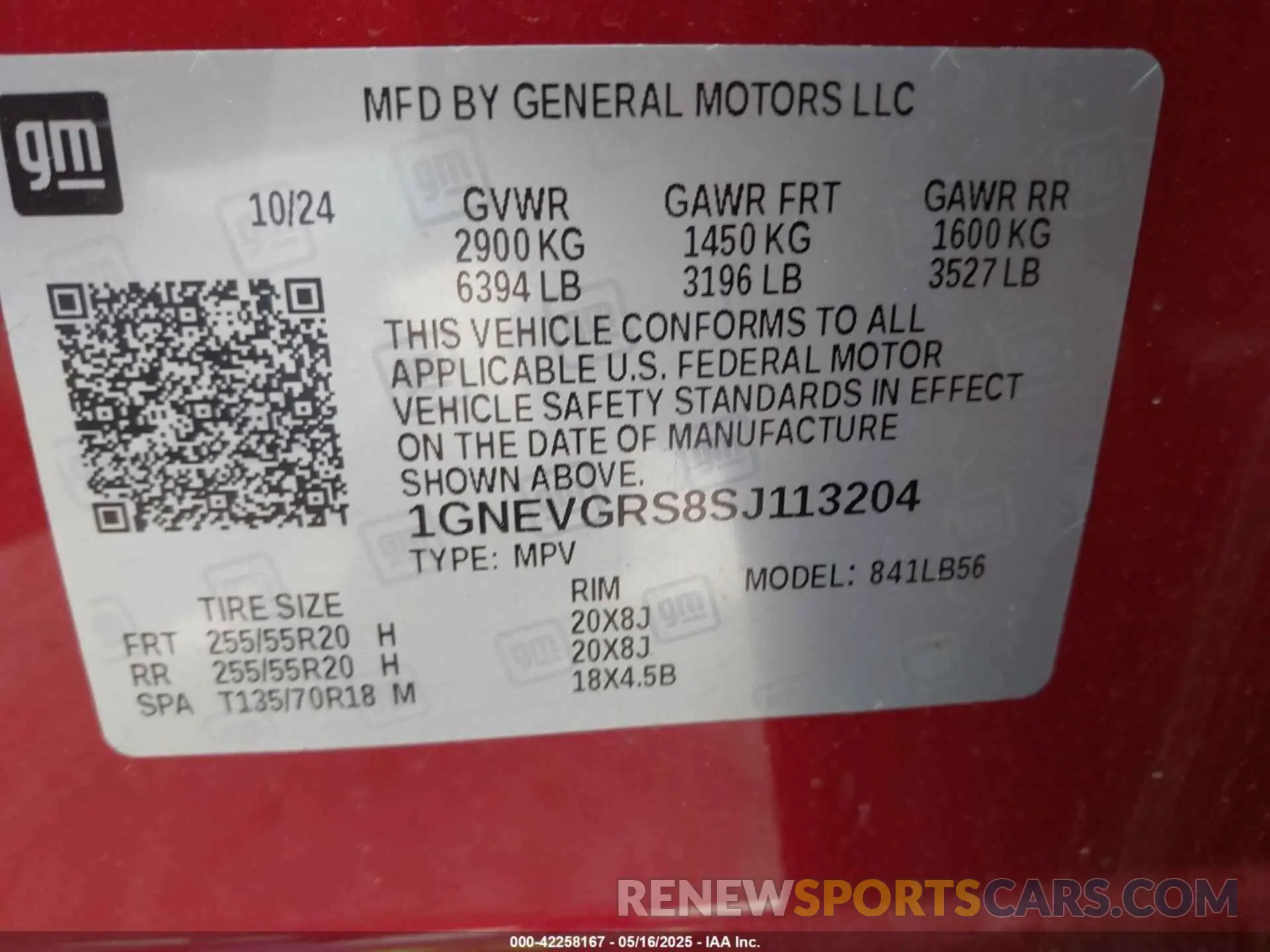 9 Photograph of a damaged car 1GNEVGRS8SJ113204 CHEVROLET TRAVERSE 2025