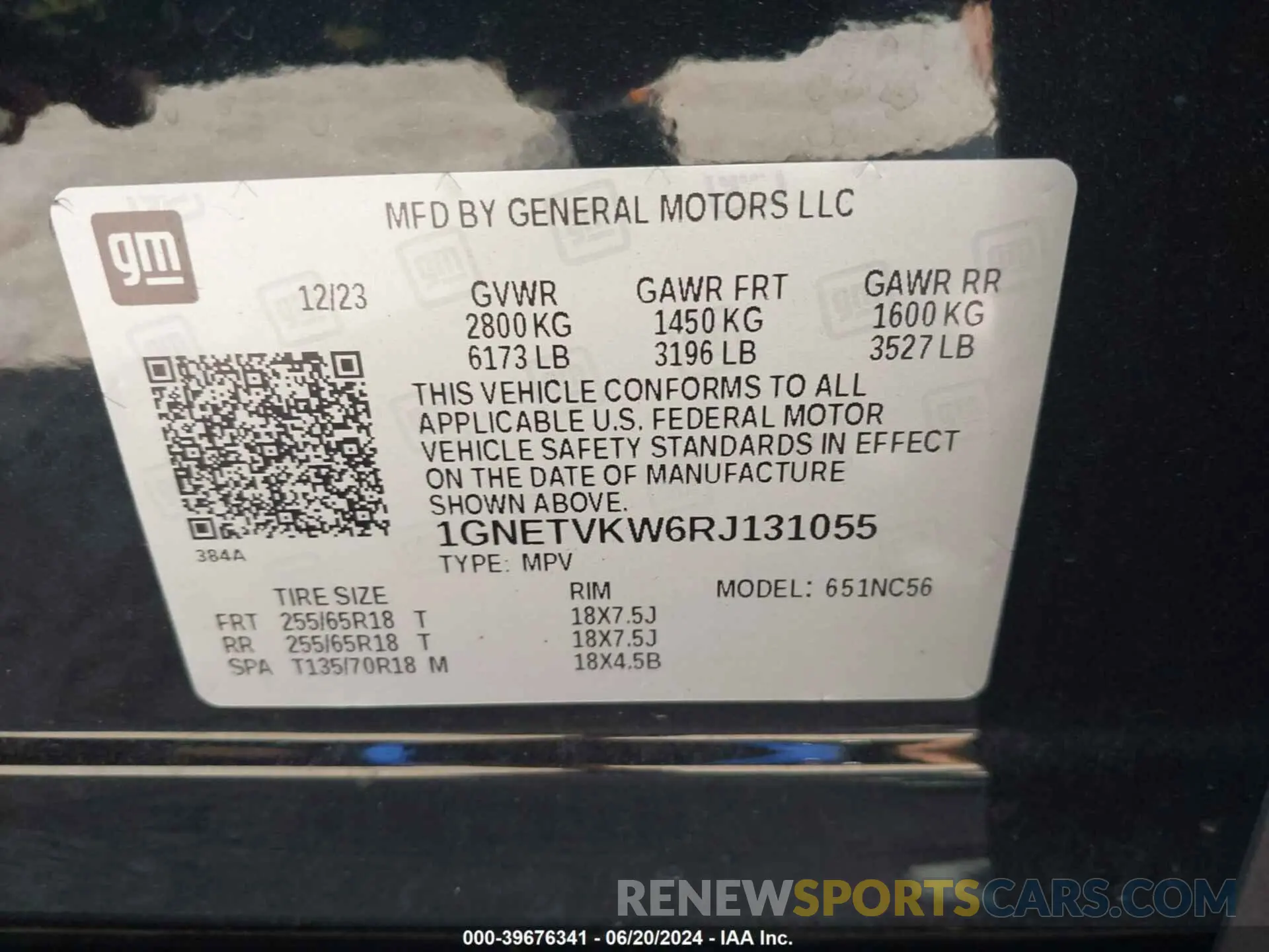 9 Photograph of a damaged car 1GNETVKW6RJ131055 CHEVROLET TRAVERSE LIMITED 2024