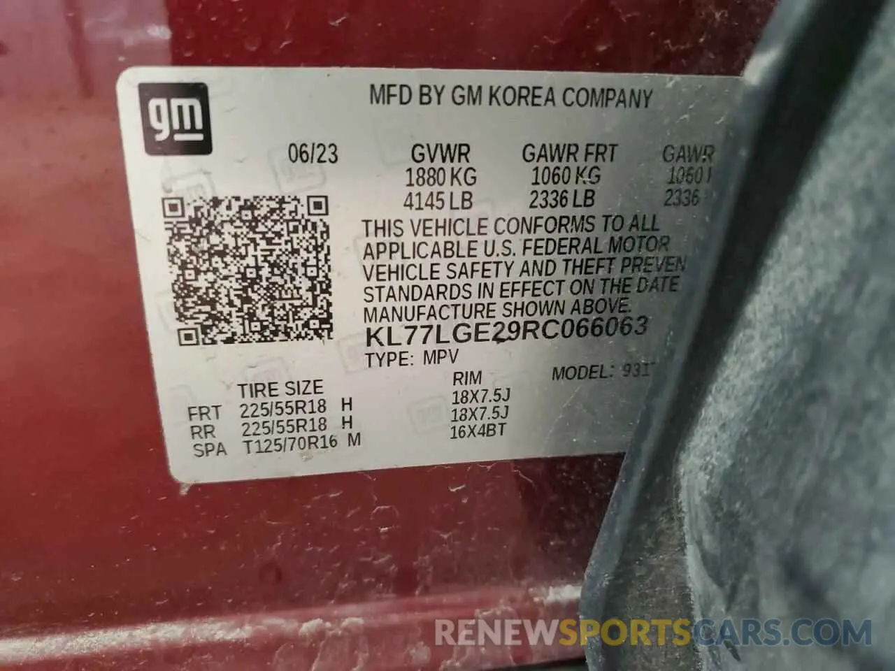 14 Photograph of a damaged car KL77LGE29RC066063 CHEVROLET TRAX 1RS 2019