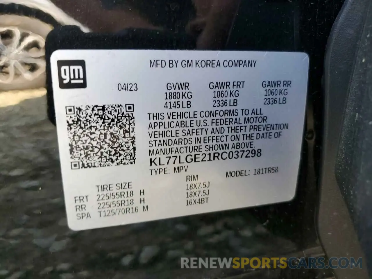 13 Photograph of a damaged car KL77LGE21RC037298 CHEVROLET TRAX 1RS 2024