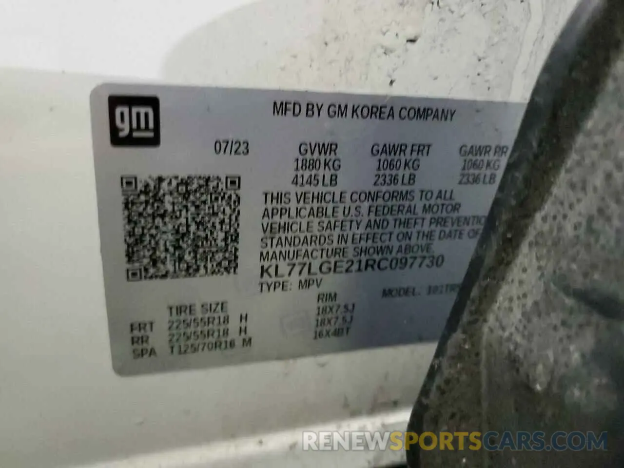 13 Photograph of a damaged car KL77LGE21RC097730 CHEVROLET TRAX 1RS 2024