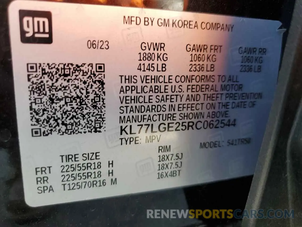 13 Photograph of a damaged car KL77LGE25RC062544 CHEVROLET TRAX 1RS 2024