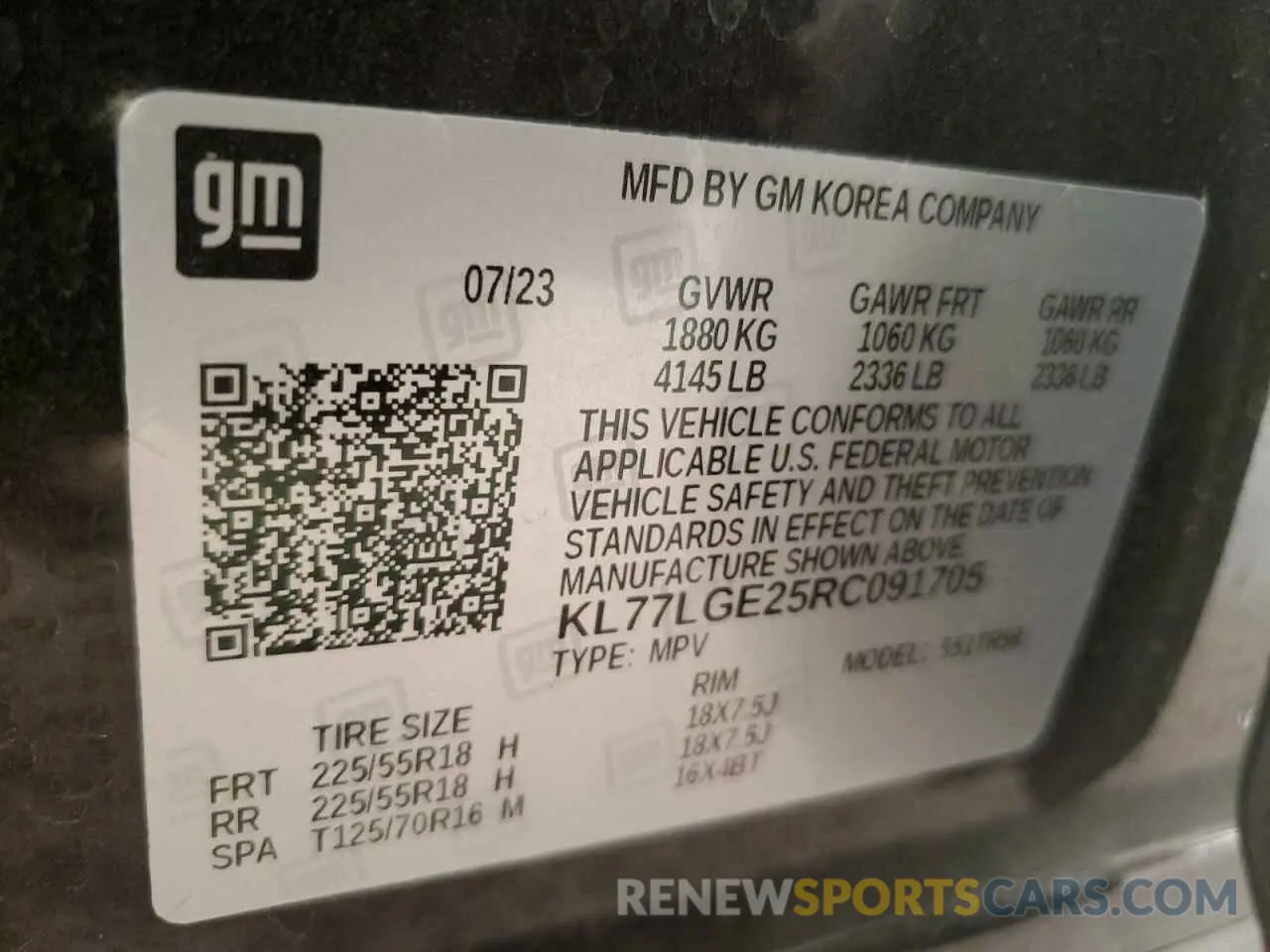13 Photograph of a damaged car KL77LGE25RC091705 CHEVROLET TRAX 1RS 2024