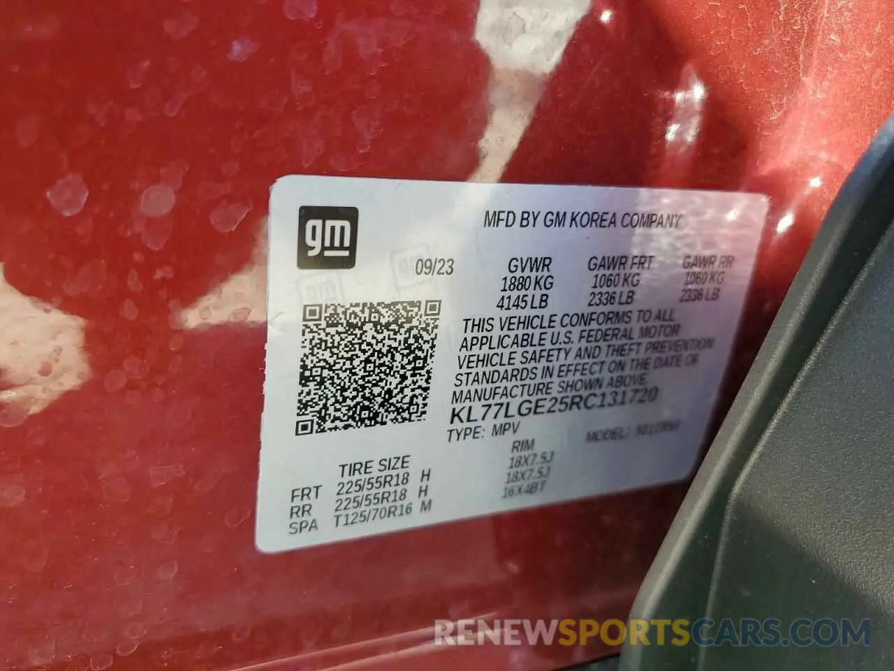 15 Photograph of a damaged car KL77LGE25RC131720 CHEVROLET TRAX 1RS 2024