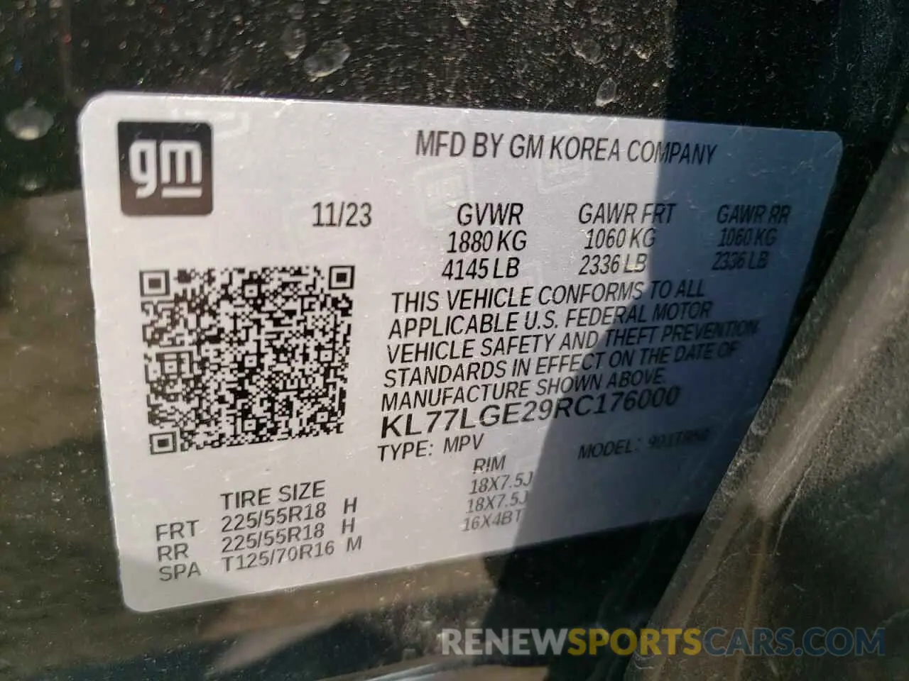 12 Photograph of a damaged car KL77LGE29RC176000 CHEVROLET TRAX 1RS 2024