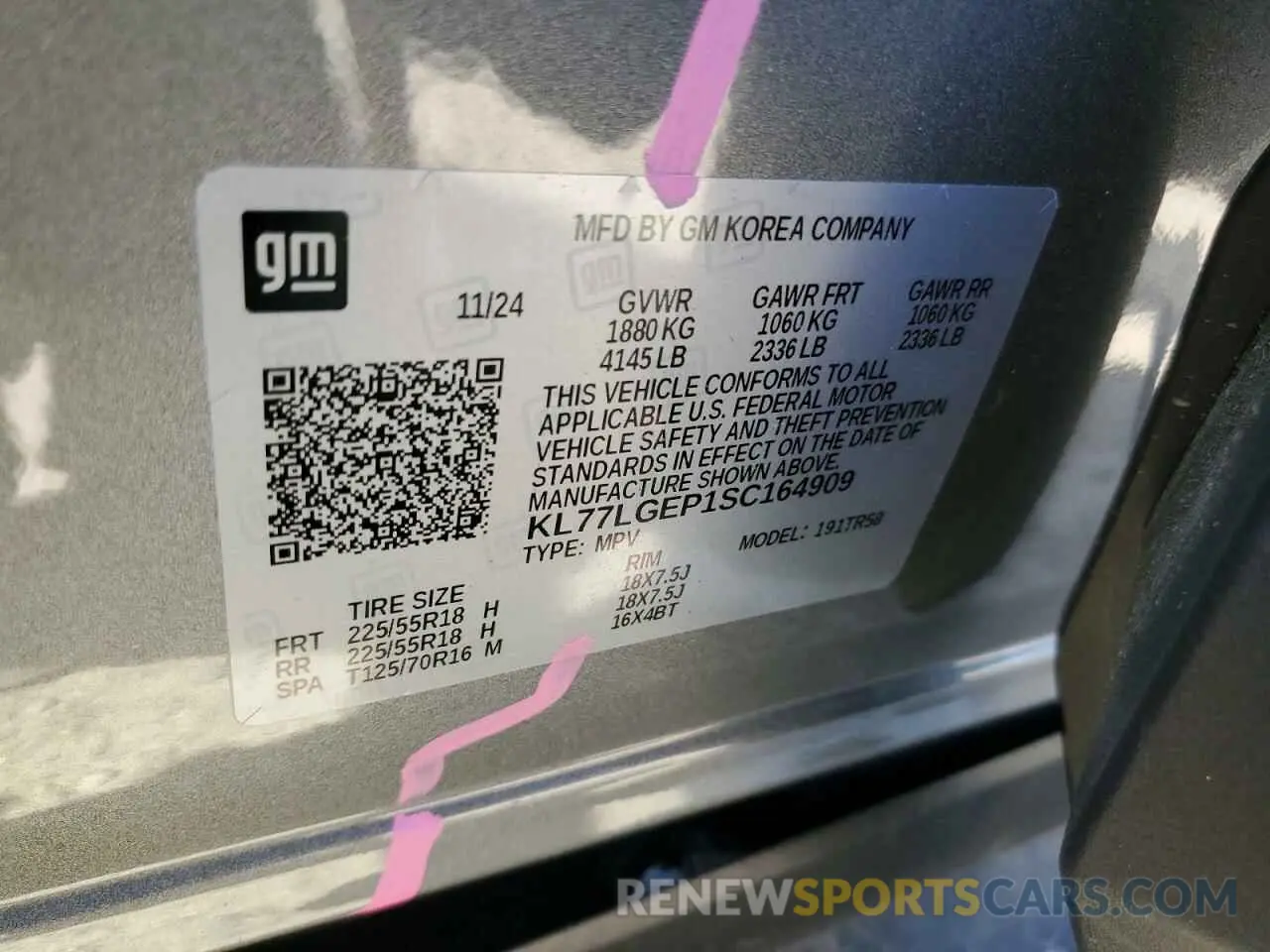 14 Photograph of a damaged car KL77LGEP1SC164909 CHEVROLET TRAX 1RS 2025